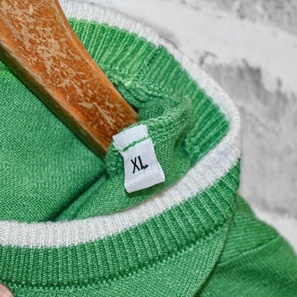 AMI Alexandre Mattiussi Heart Logo Stripe Sweater in Green size XL - Picture 8 of 11